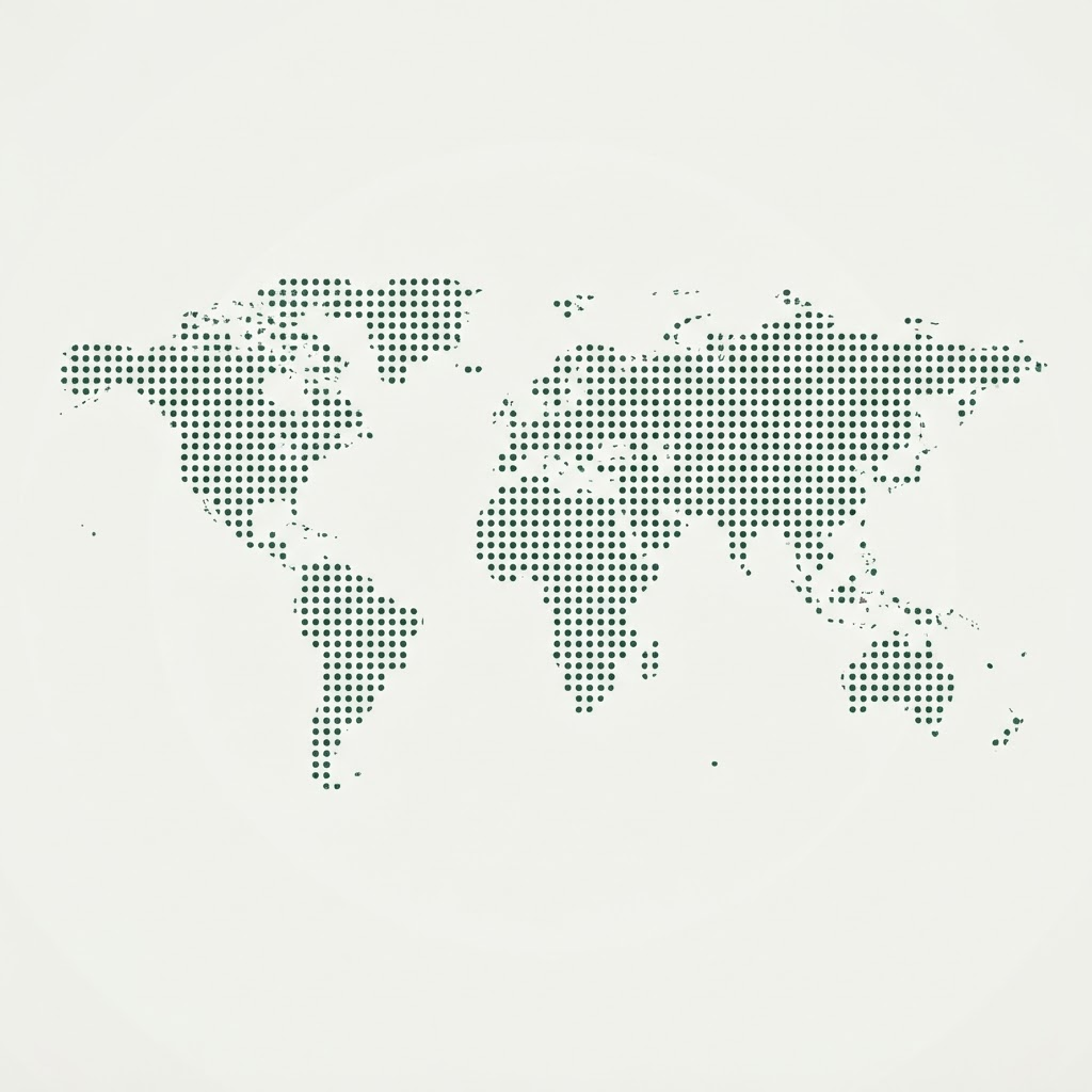 Dotted world map illustrating Kavira International's export markets